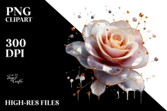 Rose with Golden Insertions PNG Product Image 2
