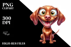 Funny Crazy Vizsla with Popping Eyes | Clipart Product Image 3