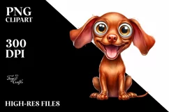 Funny Crazy Vizsla with Popping Eyes | Clipart Product Image 3