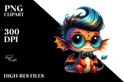 Cute Baby Dragon with Cool Haircut, PNG Product Image 2