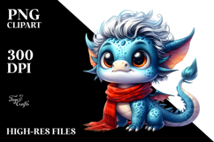 Cute Baby Dragon with Cool Haircut, PNG Product Image 2