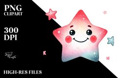 Simple Smiling Star Sublimation PNG Product Image 2