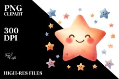 Simple Smiling Star Sublimation PNG Product Image 2
