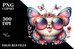 Boho Butterfly Funny Cute Watercolor Clipart Product Image 3