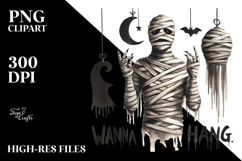 Halloween Mummy Wanna Hang On PNG Product Image 2