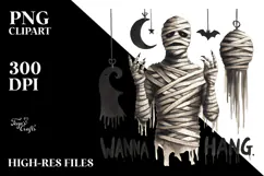 Halloween Mummy Wanna Hang On PNG Product Image 2