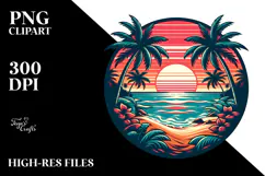 Retro Tropical Beach Sunset, 20 oz Tumbler Product Image 2