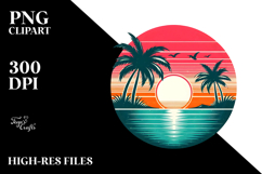 Vintage Tropical Beach Sunset, 20 oz Tumbler Product Image 2