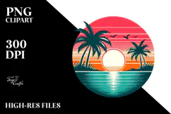 Vintage Tropical Beach Sunset, 20 oz Tumbler Product Image 2