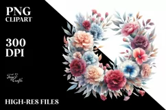 Colorful Abstract Flower Wreath | Sublimation Clipart Product Image 3