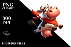 Cartoony Cow with Bandana PNG Product Image 2