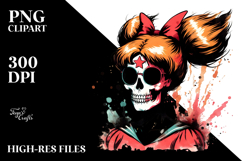 Skull Hair Power Puff Girl PNG Product Image 2