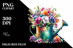 Colorful Vibrant Watercolor Sprinkling Can Sweet Pea | Product Image 3