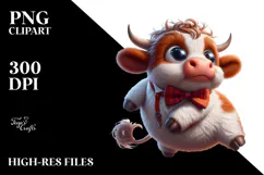 Exaggerated Highland Cow, Digital Painting PNG Product Image 2