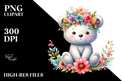 Adorable Flower Crown | Cartoon-Style Watercolor Clipart Product Image 2