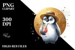 Hipster Penguin in Beachwear, Transparent PNG Product Image 2