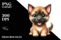 Happy Malinois, Watercolor PNG Product Image 2