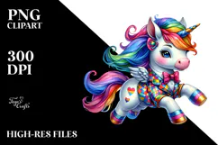 Funny Running Unicorn, Transparent PNG Product Image 2