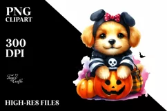 Cute Baby Dog Dressed for Halloween | Sublimation | Clipart Product Image 1
