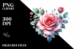 Rose Heart Clipart PNG Product Image 2