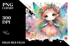 Colorful Cute Fairy Watercolor | Sublimation | Clipart Product Image 1
