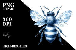 Bee made of Blue Toile PNG Product Image 2