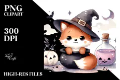 Cute Baby Fox Halloween PNG Product Image 2