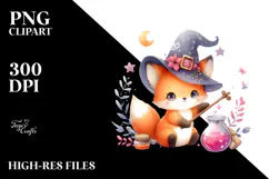 Cute Baby Fox with Witch Potion, Transparent PNG Product Image 2