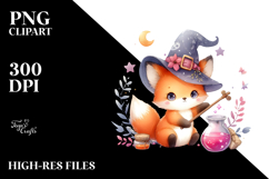 Cute Baby Fox with Witch Potion, Transparent PNG Product Image 2