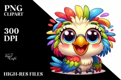 Colorful Baby Cockatoo Smiling Clipart Product Image 3
