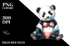 Digital Watercolor Baby Panda PNG Product Image 2