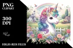 Baby Unicorn Country Scene PNG Product Image 3
