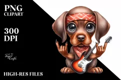 Watercolor Vizsla Rock Star Clipart Product Image 3