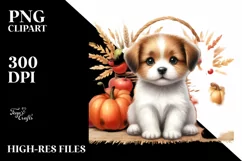 Detailed Baby Puppy Harvest | Clipart Product Image 3