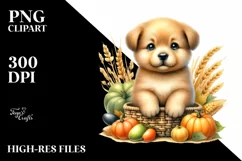 Detailed Baby Puppy Harvest | Clipart Product Image 1