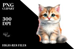 Vibrant Cute Cat Autumn Leaves | Clipart Product Image 1