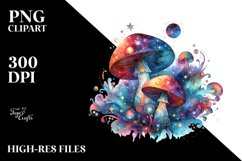 Colorful Magical Mushroom Splash | Sublimation Clipart Product Image 3