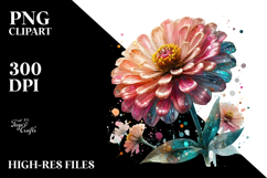 Zinnia with Small Metallic Insertions, Transparent PNG Product Image 2