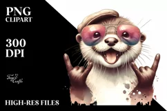 Funny Cute Otter | Whimsical Watercolor Clipart Product Image 1