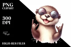 Funny Cute Otter | Whimsical Watercolor Clipart Product Image 3