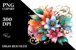 Watercolor Luxury Flower Love Splash Clipart Product Image 3
