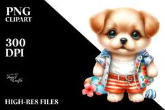Puppy at the Beach PNG Product Image 2