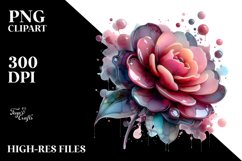 Abstract Glossy Camellia Material Watercolor Splash Product Image 1