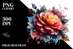 Abstract Glossy Camellia Material Watercolor Splash Product Image 1