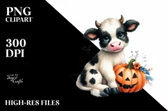 Cute Baby Cow Sitting PNG Product Image 3