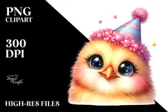 Cute Energetic Macaw with Party Hat PNG Product Image 2