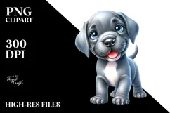 Happy Great Dane Cartoon PNG Product Image 2