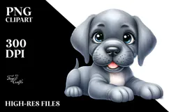 Joyful Great Dane Cartoon PNG Product Image 2