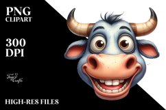Funny Bull Portrait with Big Eyes | Sublimation | Clipart Product Image 1