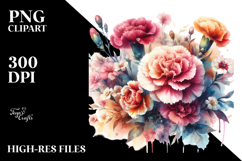 Colorful Abstract Carnation PNG Product Image 2